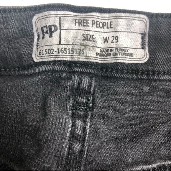 Free People Black Distresssed Frayed Jeans - Picture 7 of 12